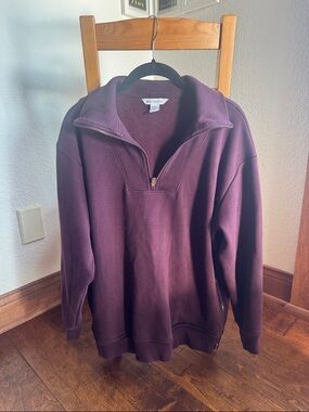 Athleta Women’s Zip-Up Pullover Sweater - Plum